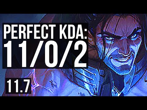 SYLAS vs FIORA (MID) | 11/0/2, 6 solo kills, Legendary, 900+ games | KR Challenger | v11.7