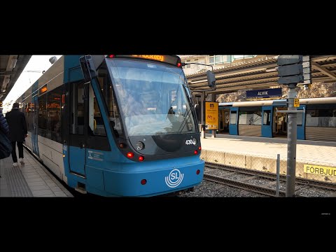Sweden, Stockholm, tram ride from Alvik to Nockeby