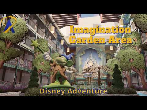 Imagination Garden Flythrough on Disney Adventure Cruise Ship
