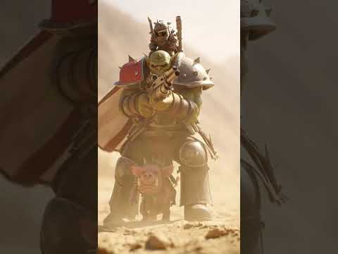 Un Piel Verde y su squig cazando en el desierto