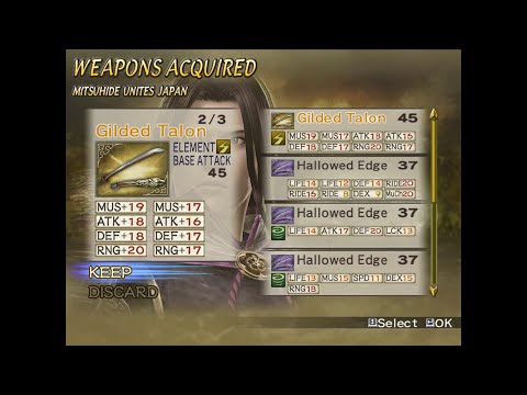 Mitsuhide Akechi - Level 4 Weapon "GILDED TALON" | Samurai Warriors 2