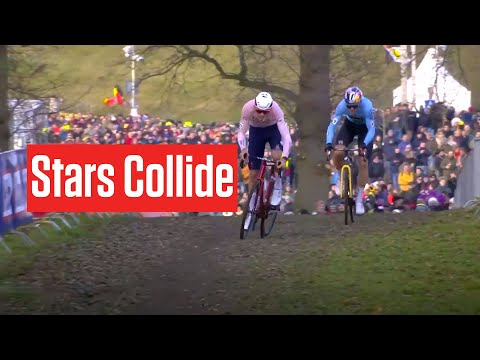 Mathieu Van Der Poel And Wout Van Aert CLASH In Cyclocross World Championships 2023 🇳🇱⚡🇧🇪