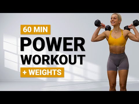 60 MIN FULL BODY POWER WORKOUT | + Dumbbells | Strength + Conditioning | Circuit Training
