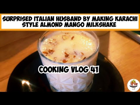Made Pakistani Mango Milkshake With Almonds For My Italian Husband♥️♥️♥️|