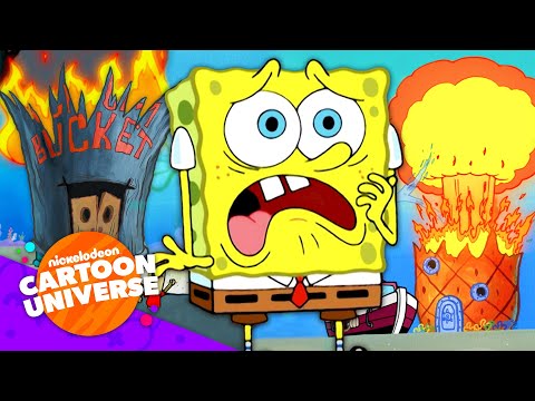 Bikini Bottom's BIGGEST Destructions! 💥 | SpongeBob | Nicktoons