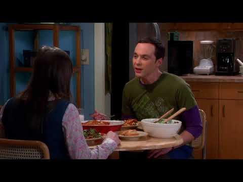 Amy and Sheldon PLEASE pass the butter, funny scene.