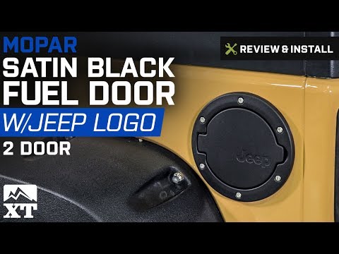 Jeep Wrangler Mopar Satin Black Fuel Door w/ Jeep Logo (2007-2017 JK 2-Door) Review & Install