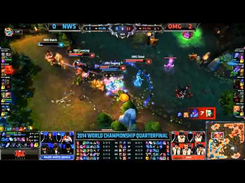 OMG Teamfight LoveLing Tripplekill - NWS vs OMG Game 3 (S4 Worlds)