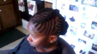 $70 Girls Fishbone Updo wit Zigzag parts.. Natural Hair..Protective Styles