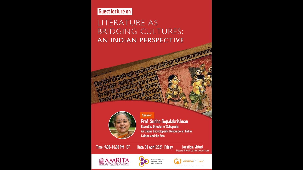 Indian Culture Course: Dr. Sudha Gopalakrishnan - April 30, 2021