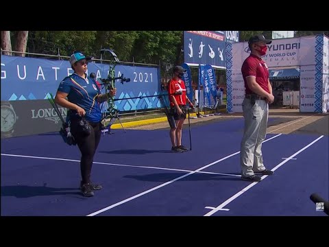 NORA VALDEZ Vs TANJA GELENTHIEN [ 2021 Hyundai Archery World Cup - Gold Medal Match] Guatemala City