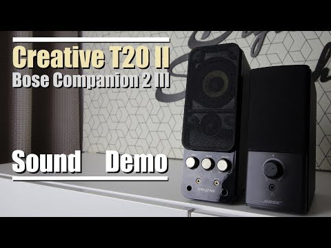 Bose Companion 2 Series III vs Creative T20 Series II  ||  Sound Demo w/ Bass Test