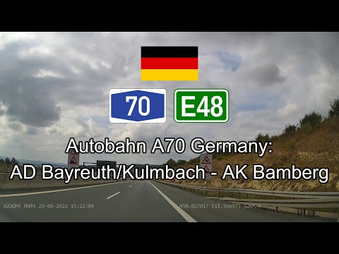 Germany Autobahn A70: AD Bayreuth/Kulmbach - AK Bamberg