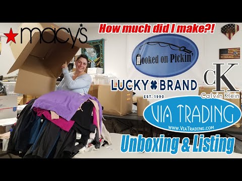 Via Trading Unboxing - Watch me list and see how much money I will make. Macy's Clothing -Re-selling