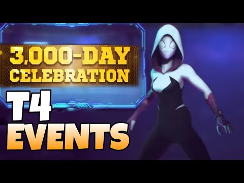 T4 SPIDER-GWEN PATCH & HAPPY 3000 DAYS OF MARVEL FUTURE FIGHT | Mff | f2p