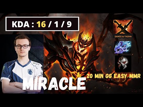 Miracle [Shadow Fiend] Immortal Game Pro Gameplay - Dota 2 | Easy MMR 20 Min GG