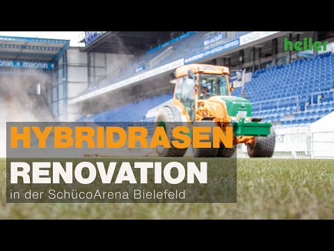Renovation des Hybridrasens in der SchücoArena Bielefeld