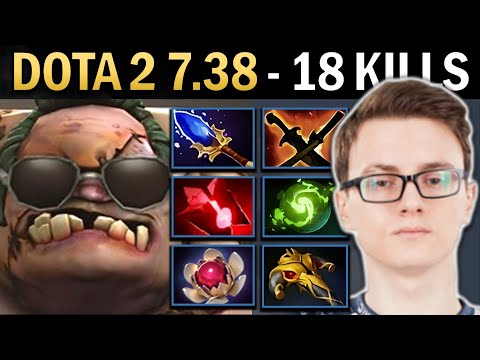 Pudge Gameplay Miracle with 18 Kills and Lotus - Dota 2 7.38