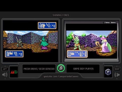 Shining Force (Sega Genesis vs GBA) Side by Side Comparison (Mega Drive vs GBA) Game Boy Player
