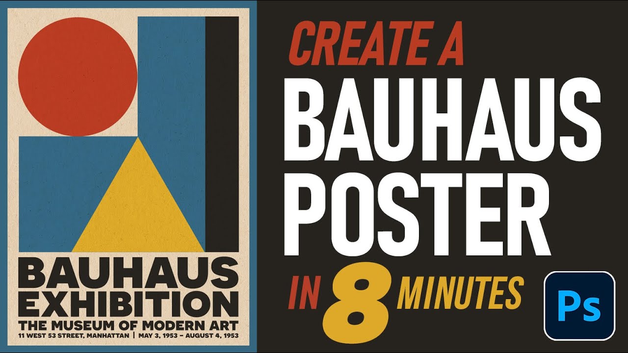 Create an Authentic BAUHAUS Poster in Photoshop | Minimalist Design Tutorial (Fast & Easy)