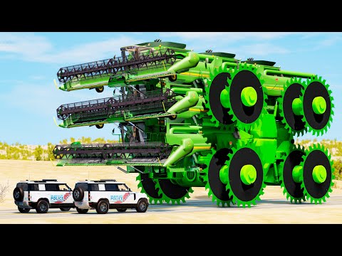 Giant Wheel Saw Monster crushes cars #6 - Beamng drive