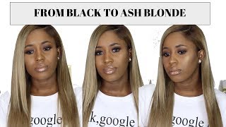 HOW TO : DYE WEAVE FROM BLACK TO ASH BLONDE| feat JULIA HAIR
