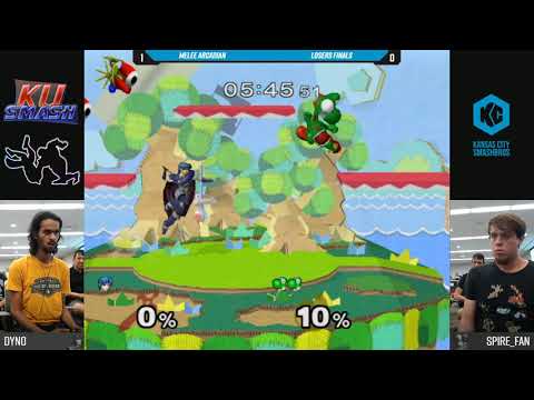 Jayhawk Arcadian 2018 SSBM - Dyno (Marth) Vs. Spire_Fan (Yoshi) - Losers Finals