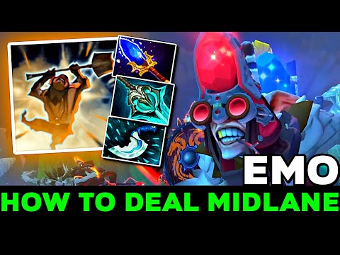 EMO [ Meepo ] How to Deal Midlane Pro Gameplay MMR BOOST HERO 7.40 - Dota 2