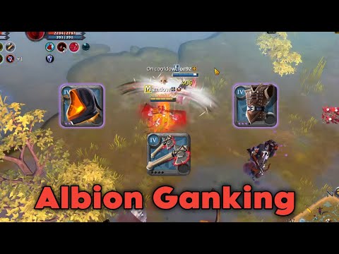 Albion Online PVP - Red Zone Roaming Bear Paws Gank Gameplay