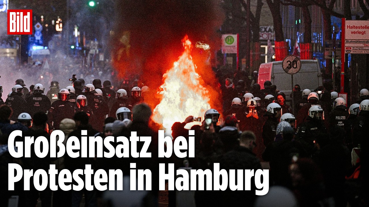 GEN-Z-DEMOS: Dramatische Szenen in Hamburg! Brennende Barrikaden, Wasserwerfer im Einsatz!