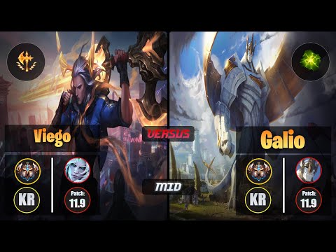 Challenger VIEGO [Conqueror] (Mid) VS  GALIO - Challenger KR Patch 11.9