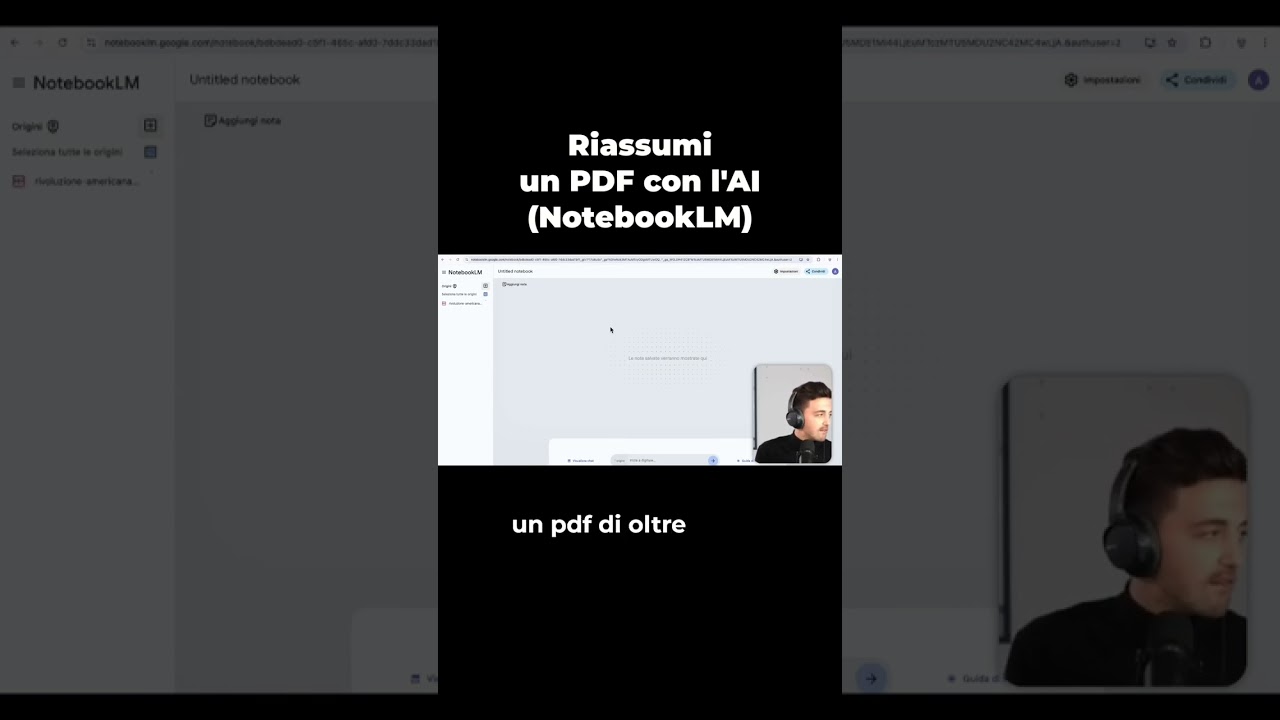 👆 Riassumi un PDF con l'AI (NotebookLM)