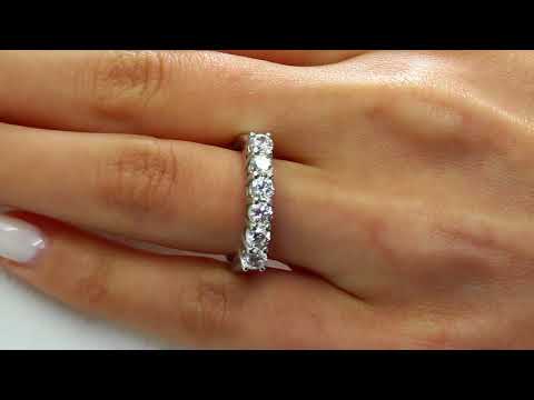 Six Stone Diamond Wedding Anniversary Band Ring in White Gold (MVSX0012-W)