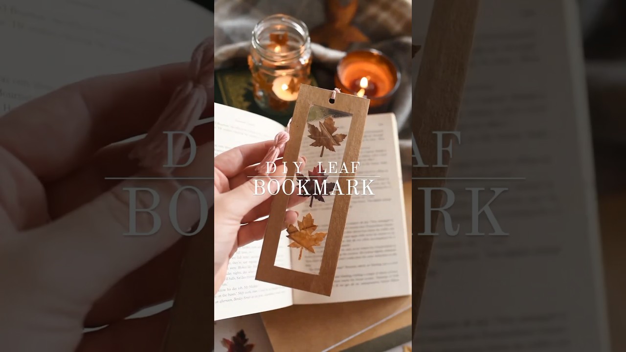How to make easy & cute bookmark with leaf 🍂☁️ DIY #bookmark #paperwrld #short