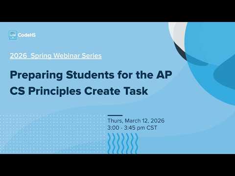 Preparing Students for the AP CS Principles Create Task thumbnail