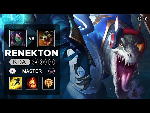 Renekton vs Akali Top - KR Master - Patch 12.10 Season 12