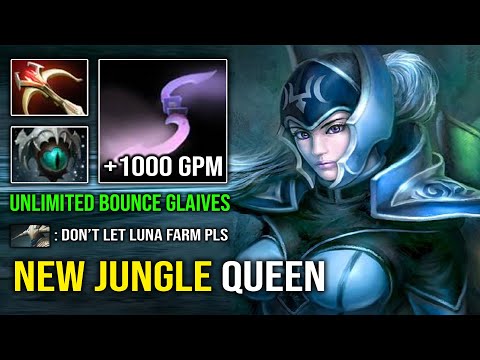 SLEEP IN THE JUNGLE Unlimited Glaives Bounce +1000 GPM Jungler Luna 1v5 Hard Carry Dota 2