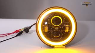 7 Inch 45W Round Hi-Lo Beam LED Headlight with Halo Ring (Black)