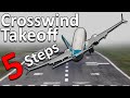 Learn To handle A Boeing 737 in severe crosswind. Takeoff