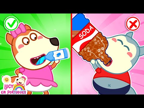 Pare, Irmão! Não Beba Muita Água Gaseificada   Lucy Aprenda Hábitos Saudáveis  Lucy Em Português