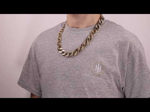 B12_24 - 9ct Gold Solid Square Curb Chain - 16mm