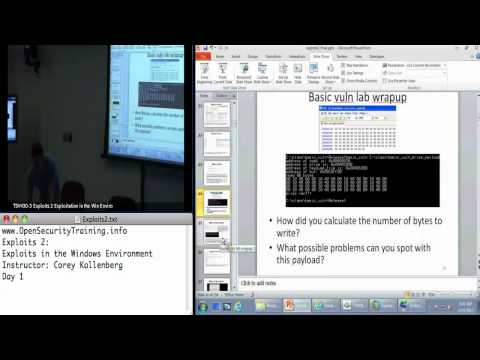 Day 1 Part 1: Exploits 2: Exploits in the Windows Environment