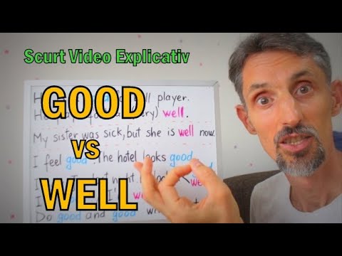 Lectia de Engleza - 𝐆𝐎𝐎𝐃 (= 𝐛𝐮𝐧, 𝐛𝐮𝐧𝐚, 𝐛𝐮𝐧𝐢, 𝐛𝐮𝐧𝐞) 𝐬𝐢 𝐖𝐄𝐋𝐋 (= 𝐛𝐢𝐧𝐞) - English Lesson #well #good