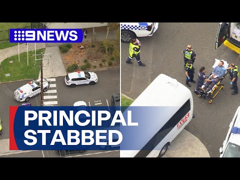 Principal stabbed and Melbourne school in lockdown following staff fight | 9 News Australia