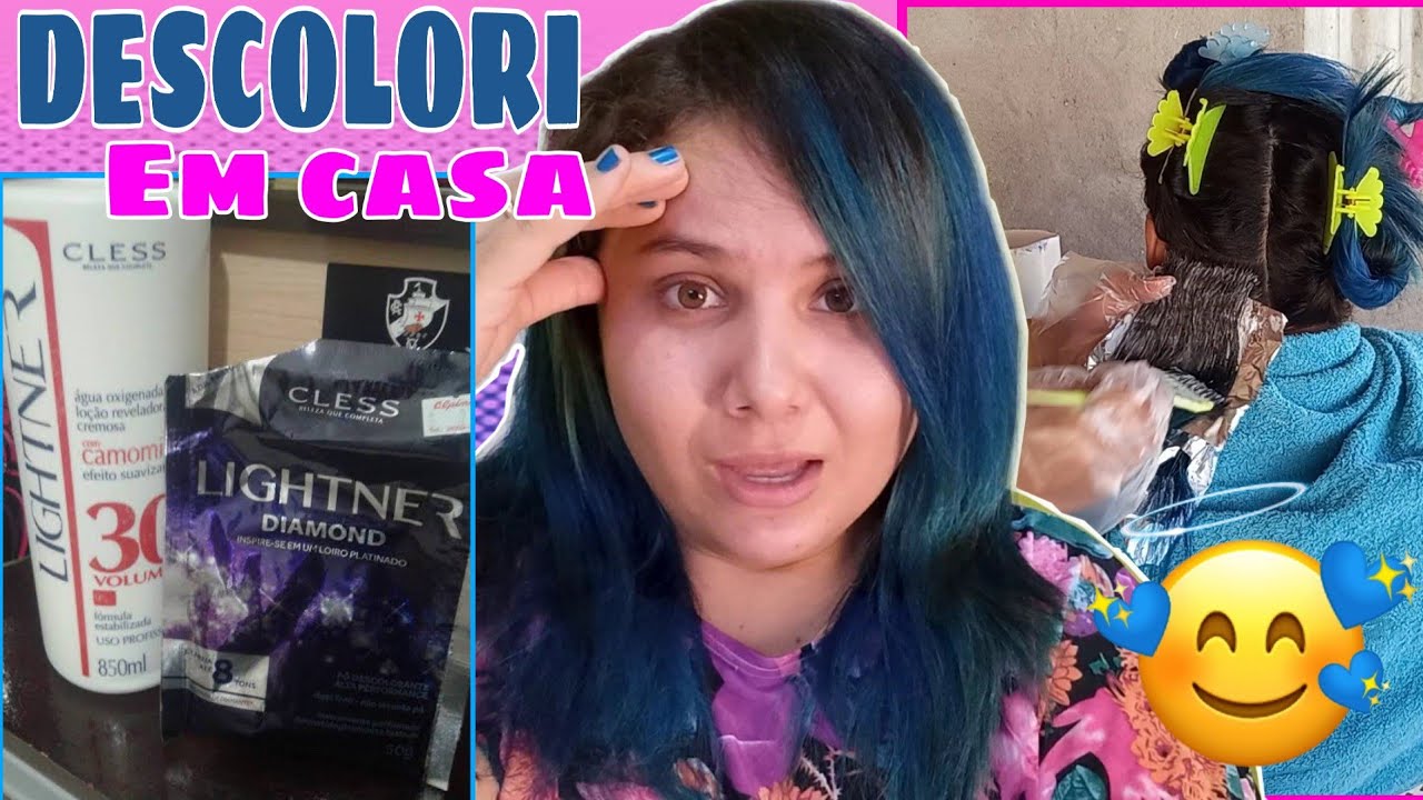DESCOLORI MEU CABELO EM CASA 😱🤦🔵