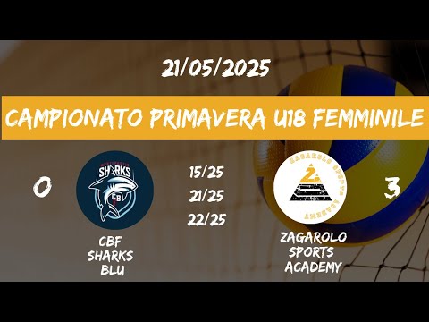 U18 FEMM. CAMP. PRIM.CBF SHARKS - ZAGAROLO SPORTS ACADEMY   0-3    21/05/2025