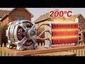 How to make free, forever heat from a washing machine engine and copper pipes.