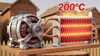 How to make free, forever heat from a washing machine engine and copper pipes.