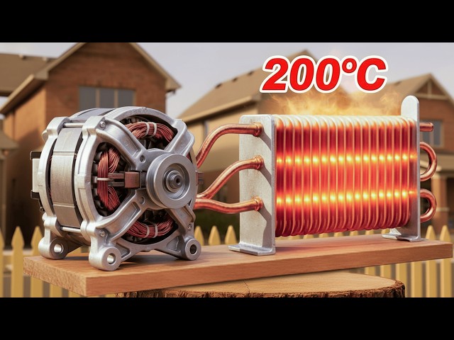 How to make free, forever heat from a washing machine engine and copper pipes.