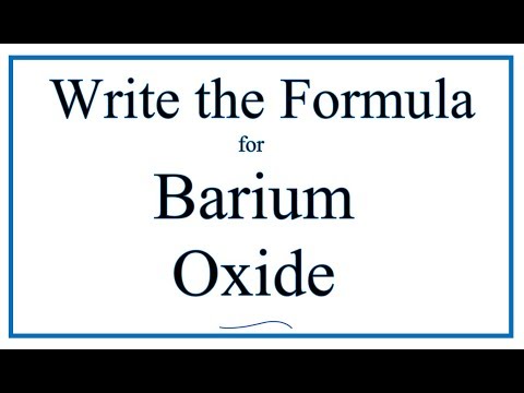 Barium Oxide Formula How To Discuss